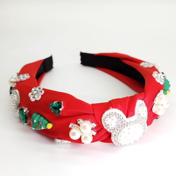 Mickey headband bling Christmas Rhinestones snowflake handmade crystals tree - Picture 3 of 16